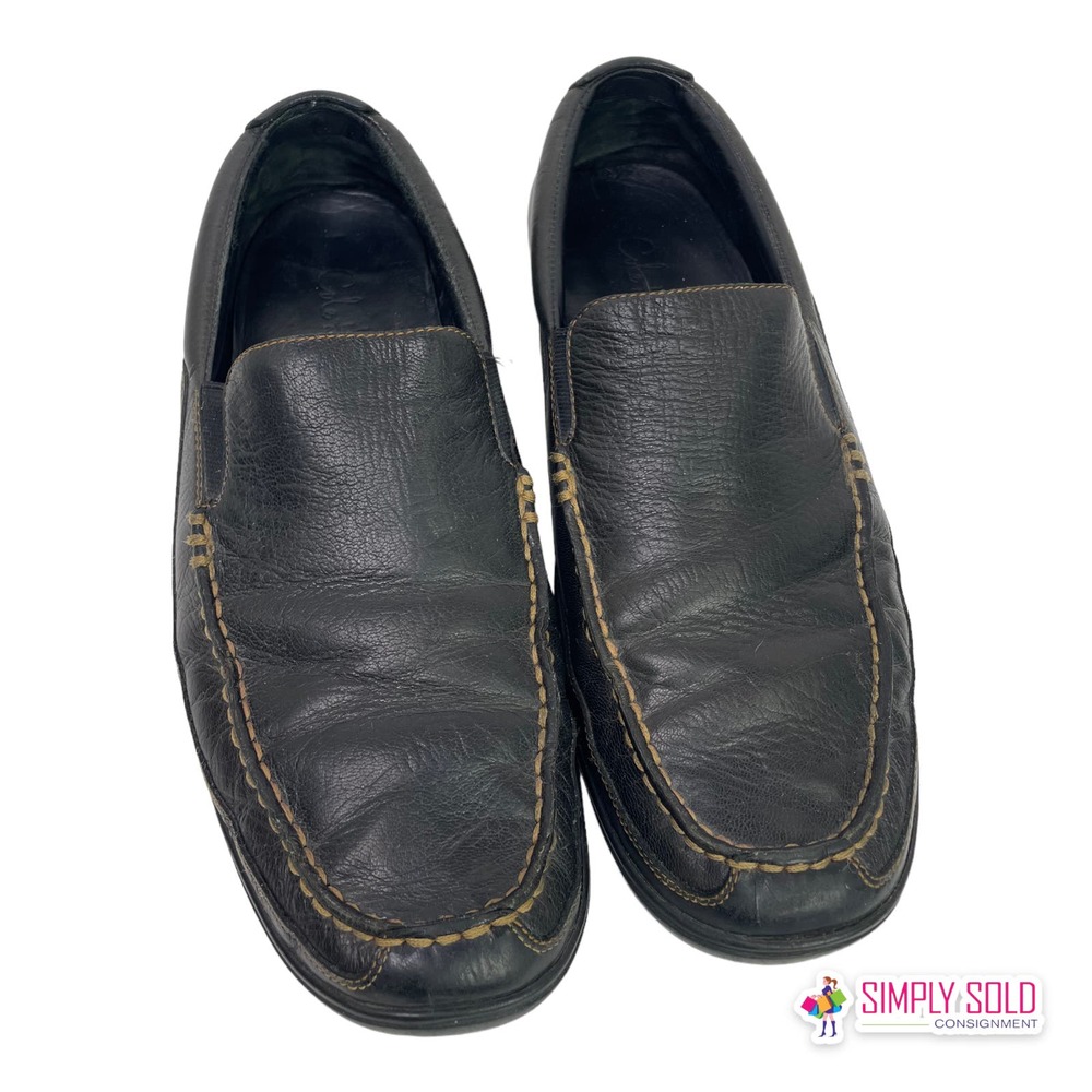 Cole Haan‎ Men's Driving Loafers Shoes Black Leather Slip-On Closed-Toe Sz 10M